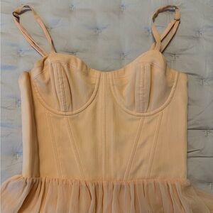 Alice + Olivia Peach Corset Gown